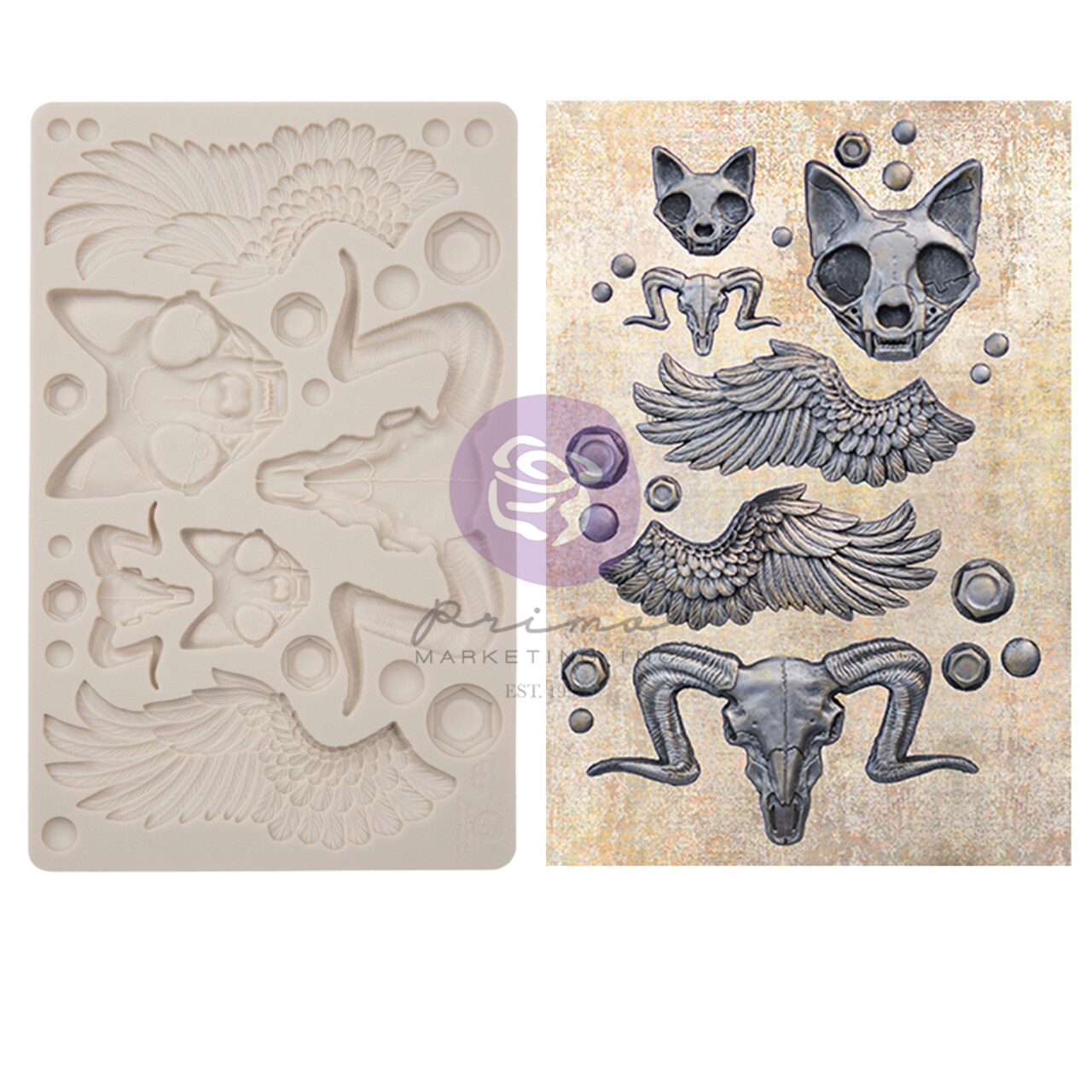 Finnabair Moulds - Amun and Bast - 5" x 8" x 8mm Copyright #VA0002325594